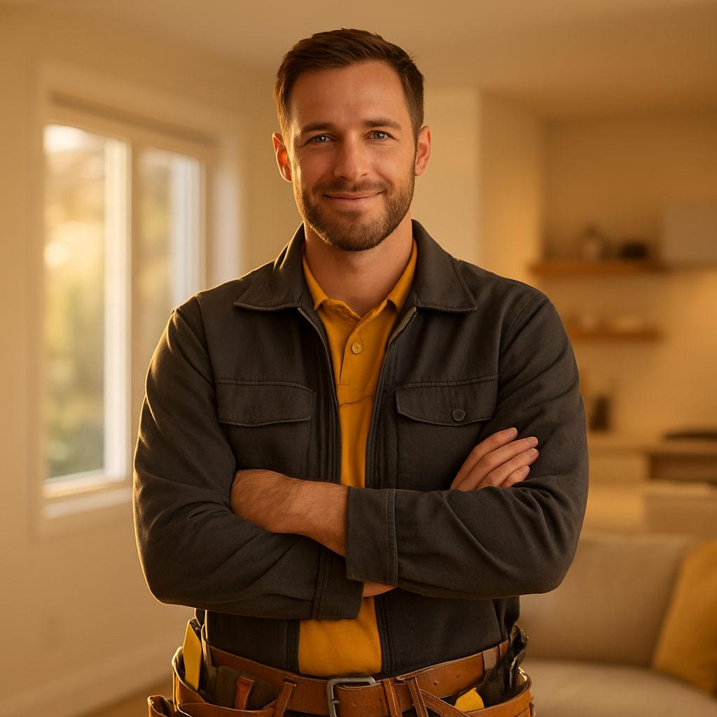 A trusted New Zealand local tradesperson at work in a bright modern home
